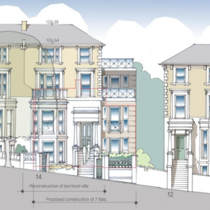 Architectural rendering of high quality refurbishment in Clapham by the best property developers